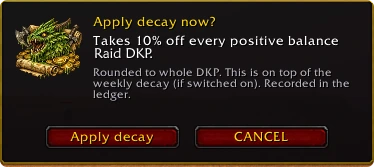 Applying 10% decay to Raid DKP
