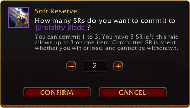 Committing 2 SR to Brutality Blade